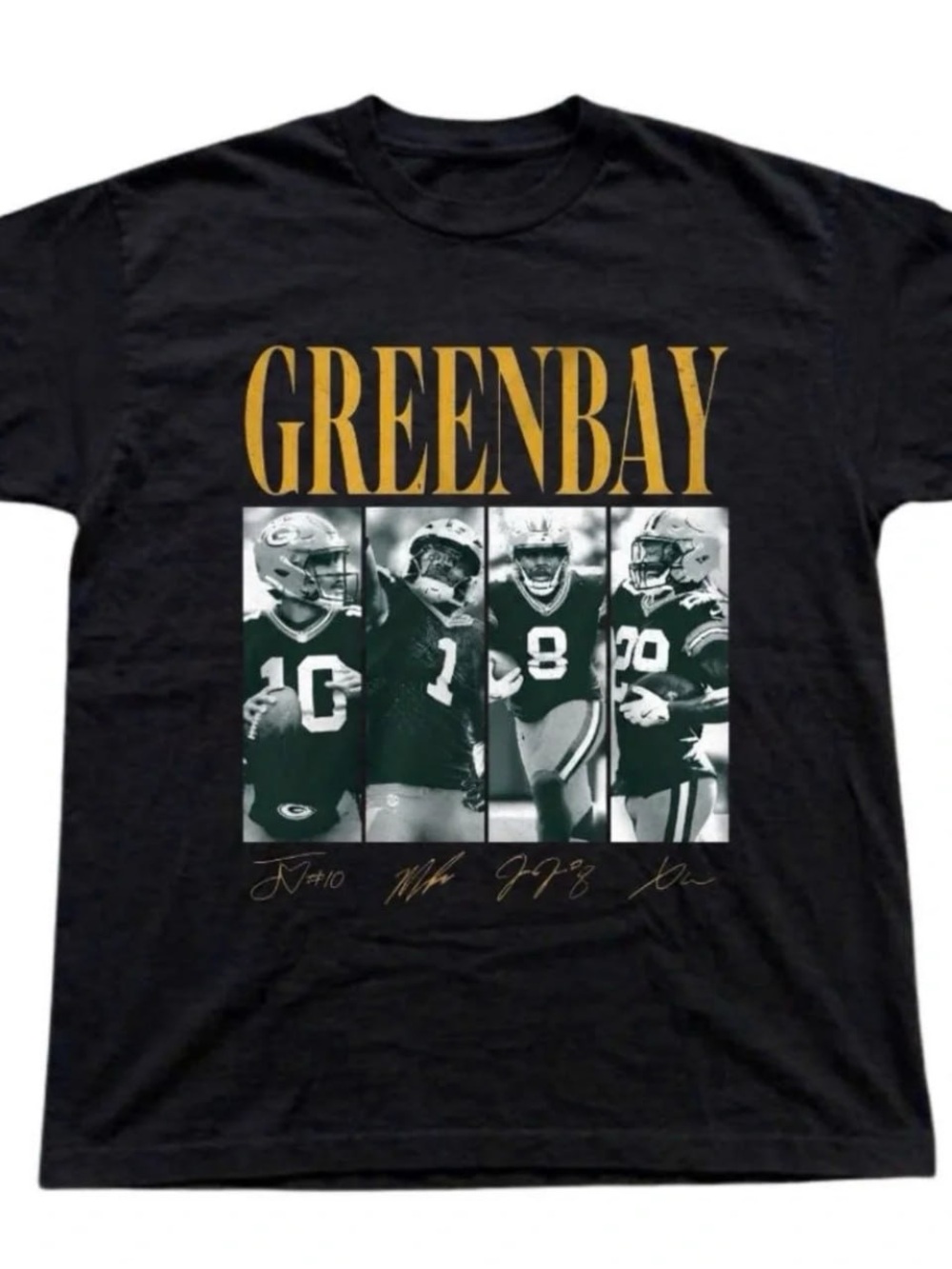 Black Greenbay Graphic Tee with Gold Lettering